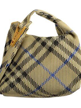 Burberry "Peg" Lichen Plaid Shoulder Hobo Bag
